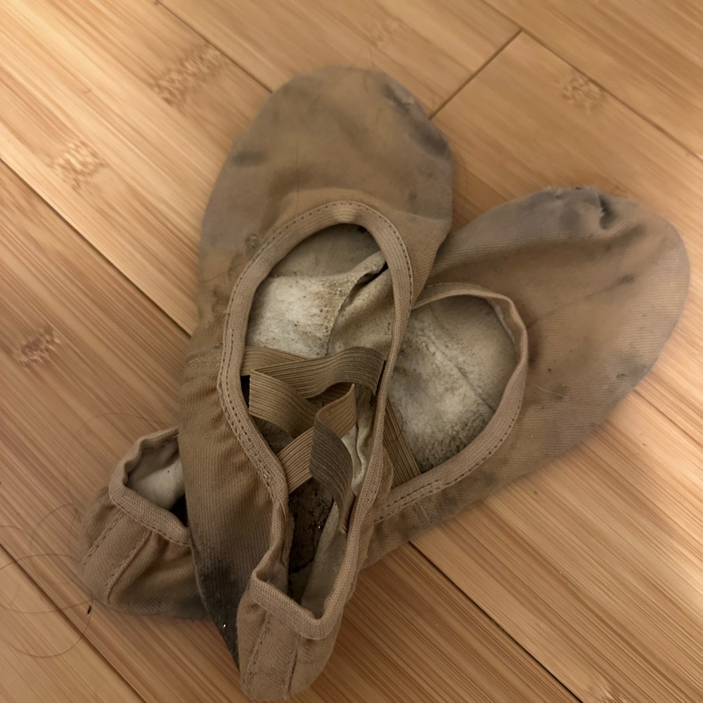 Thoroughly worn Tan Ballet Shoes for arts and crafts